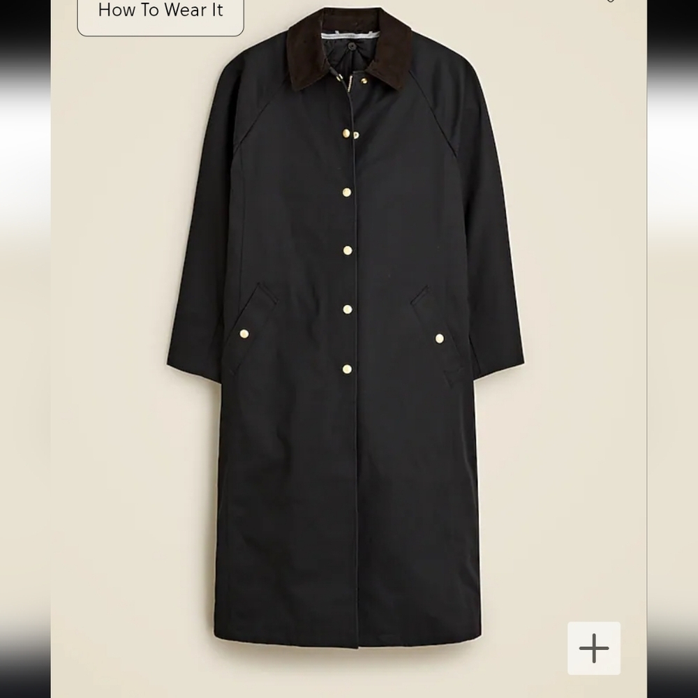 J Crew Long Barn Jacket in Waxed Cotton Twill XL Coat $358 Retail NWT - Picture 7 of 16